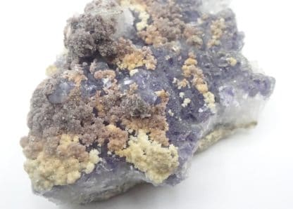 Calcite ferrifère sur Fluorite violacée, Fontsante, Var.