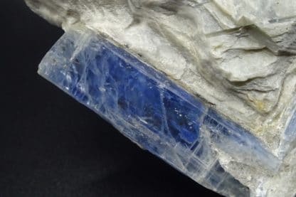 Disthène (kyanite) gemme sur Paragonite, Monte Campione, Tessin, Suisse.