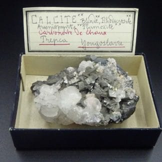 Calcite, Blende, Rhodochrosite, Arsénopyrite, Boulangérite, Trepca, Kosovo.