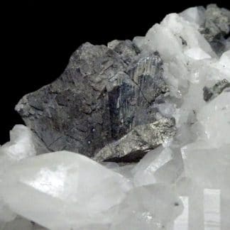 Arsénopyrite sur Quartz, mine d'or de Lopérec, Finistère, Bretagne.