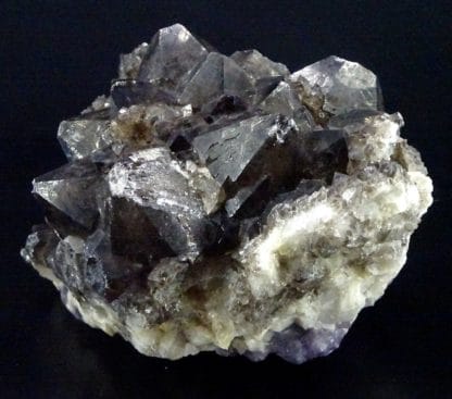 Quartz morion sur améthyste, Chaméane, Puy-de-Dôme, Auvergne.