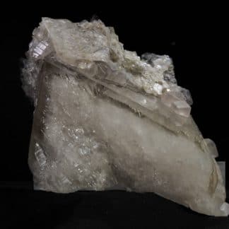 Quartz fumé, Fluorine violette, L’Aiguille Verte, Chamonix, Massif du Mont-Blanc, Haute-Savoie.