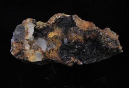 Sidérite Chalybite, Calcédoine, Pyrolusite, Galène, Carrière du Rivet, Peyrebrune, Tarn.