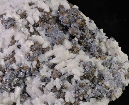 Galène, sphalérite (blende) et dolomite, mine de Trèves, Gard.