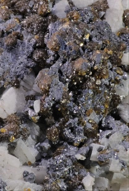 Galène, sphalérite (blende) et dolomite, mine de Trèves, Gard.