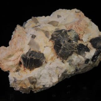 Muscovite en livre ouvert, Quartz, Tourmaline, N88, Langogne, Lozère.