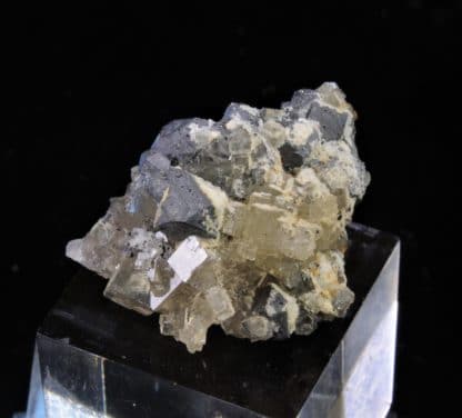 Galène octaédrique, Fluorine, Mine de Fontsante, Les-Adrets-de-l’Esterel, Var.