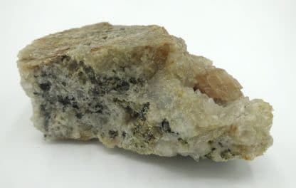 Cérusite sur quartz, Chanrion-en-Poule, Beaujolais, Rhône.