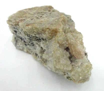 Cérusite sur quartz, Chanrion-en-Poule, Beaujolais, Rhône.