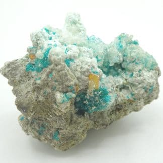 Dioptase et wulfénite, Mammoth-Saint Anthony Mine, Tiger, Arizona, USA.