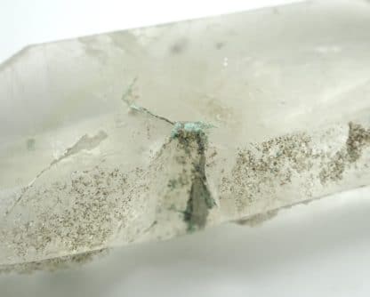 Malachite sur quartz, Le Grand Mont, Beaufortain, Savoie.