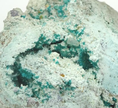 Dioptase, wulfénite et cerusite, Mammoth-Saint Anthony Mine, USA.