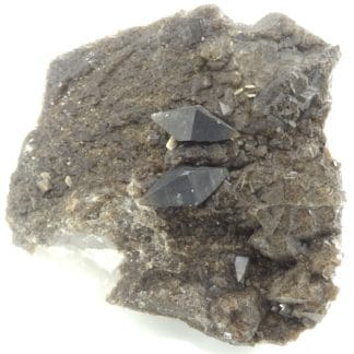 Cristaux d'anatase (XXL) sur quartz, massif de la Lauzière, Savoie.