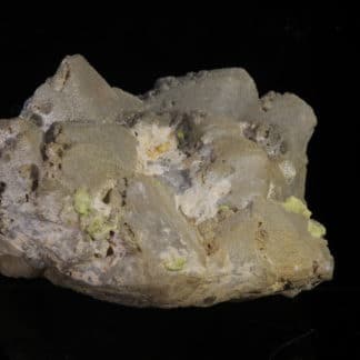 Quartz et Mimétite, Les Rosiers, Pontgibaud, Puy-de-Dôme, Auvergne.