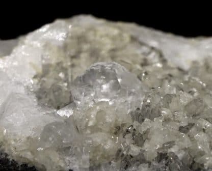 Dolomite et calcite sur quartz, Estevelle, Pas-de-Calais, Hauts-de-France.