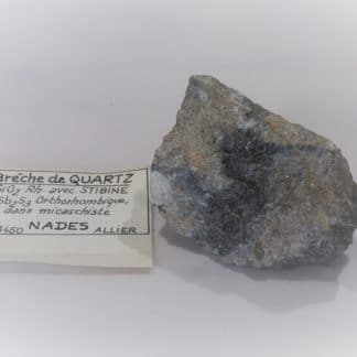 Stibine dans du Quartz, Nades, Allier, Auvergne.