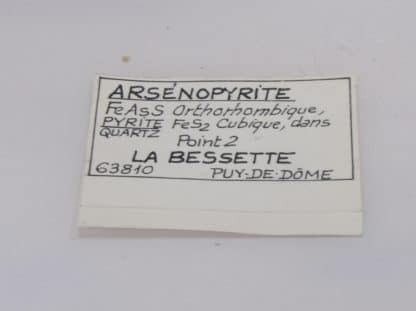 Arsénopyrite et Pyrite, La Bessette, Puy-de-Dôme, Auvergne.