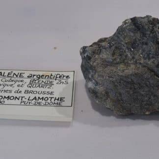 Galène argentifère, Blende (Sphalérite) et Quartz, Bromont-Lamothe, Puy-de-Dôme.