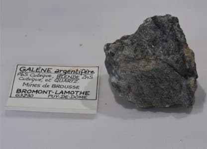 Galène argentifère, Blende (Sphalérite) et Quartz, Bromont-Lamothe, Puy-de-Dôme.