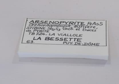 Arsénopyrite aurifère, Stibine et Pyrite, La Bessette, Puy-de-Dôme, Auvergne.