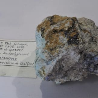 Galène, Cérusite, Fluorine et Quartz, Giromagny, Territoire de Belfort, Franche-Comté.