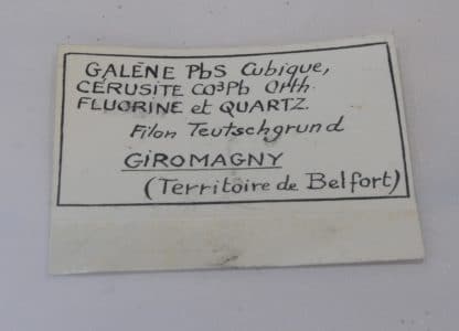 Galène, Cérusite, Fluorine et Quartz, Giromagny, Territoire de Belfort, Franche-Comté.