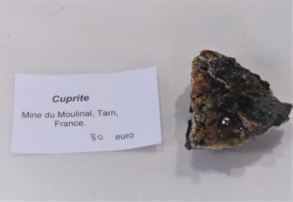 Cuprite, Mine du Moulinal, Tarn, France.