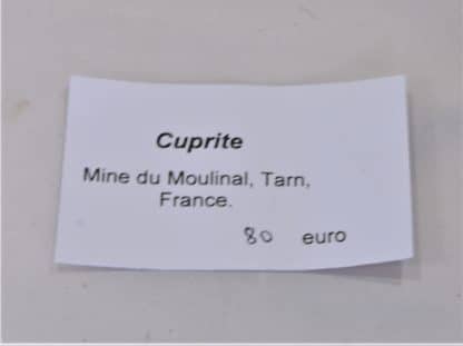 Cuprite, Mine du Moulinal, Tarn, France.