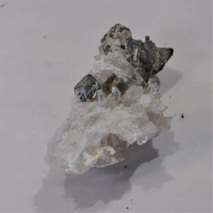 Galène, Barytine et Quartz fumé, Lac Blanc, Alpe d’Huez, Grandes-Rousses, Isère.