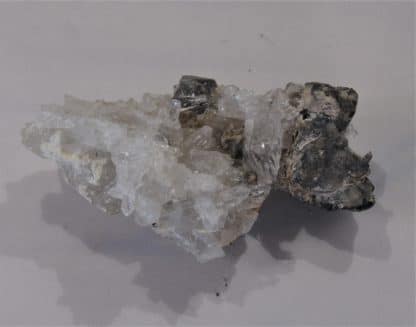 Galène, Barytine et Quartz fumé, Lac Blanc, Alpe d’Huez, Grandes-Rousses, Isère.