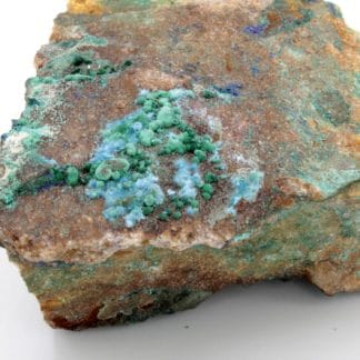 Cyanotrichite et malachite, Cap Garonne, Le Pradet, Var.