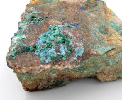 Cyanotrichite et malachite, Cap Garonne, Le Pradet, Var.