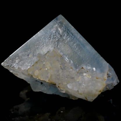 Fluorine bleue et quartz, mine de Mont-Roc (Montroc), Tarn.