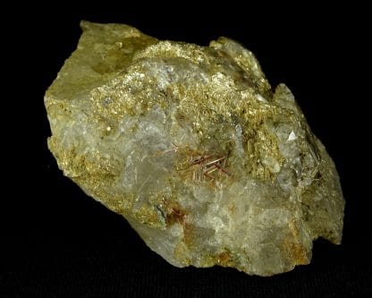 Rutile (sagénite) sur quartz, Saint-Gothard, Uri, Suisse.