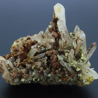 Quartz, sidérite et pyrite, mine de Saint-Pierre-de-Mésage, Isère.