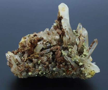 Quartz, sidérite et pyrite, mine de Saint-Pierre-de-Mésage, Isère.