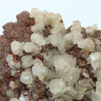 Calcite sur Quartz hématoïde, L’Argentolle, Saône-et-Loire, Morvan.