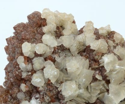 Calcite sur Quartz hématoïde, L’Argentolle, Saône-et-Loire, Morvan.