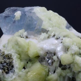 Bertrandite et fluorite, Akchatau Mine, Karaganda, Kazakhstan.