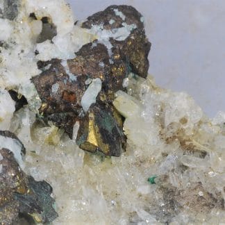 Chalcopyrite et Quartz, Mine de la Gardette, Oisans, Isère.
