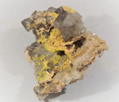 Pyromorphite et Quartz fumé, Maxonchamp, Vosges.