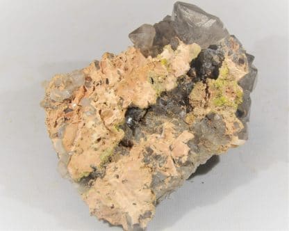 Pyromorphite et Quartz fumé, Maxonchamp, Vosges.