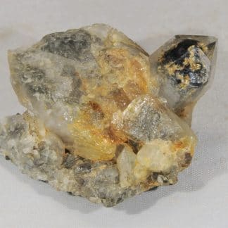 Quartz fantôme et Rutile, Trou de la Fée, Les Deux-Alpes, Isère.