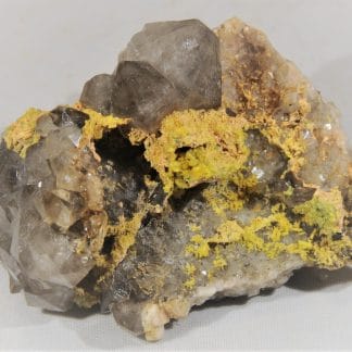 Pyromorphite et Quartz fumé, Maxonchamp, Vosges.