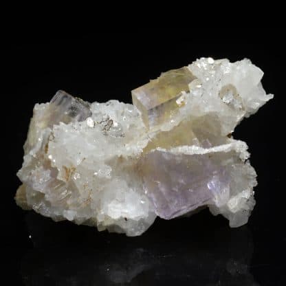 Fluorine violette et quartz, Montroc, Tarn.