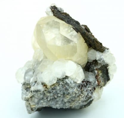 Calcite, dolomite, sphalérite, mine de Trèves, Gard.