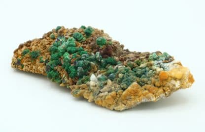 Tétraédrite, malachite sur dolomite, Usclas du Bosc, Loiras, Hérault.