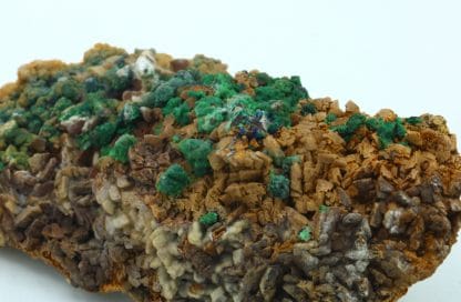 Tétraédrite, malachite sur dolomite, Usclas du Bosc, Loiras, Hérault.