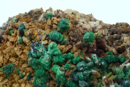 Tétraédrite, malachite sur dolomite, Usclas du Bosc, Loiras, Hérault.