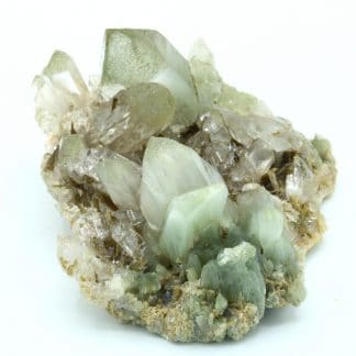 Epidote et quartz à inclusions d'amiante (byssolite), Oisans.